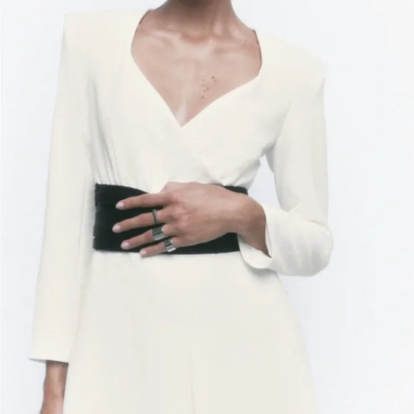 ZARA CONTRAST BOW JUMPSUIT - Picture 5 of 14